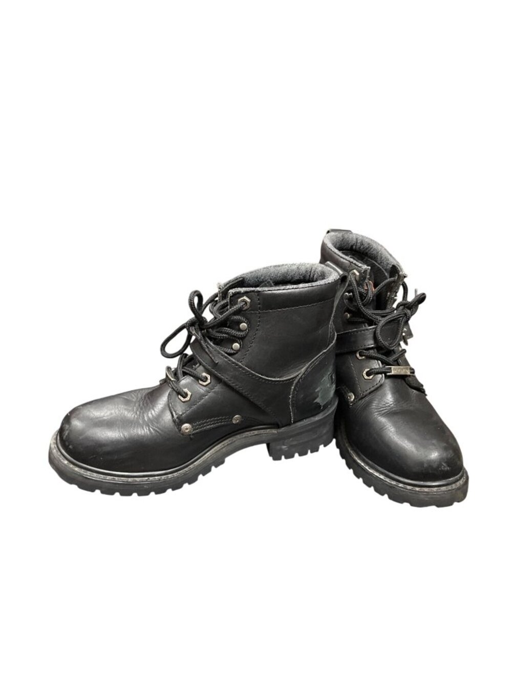 Harley Davidson 81024 wms black leather ankle moto riding boots sz 8 SKU 10-381 - Picture 2 of 16